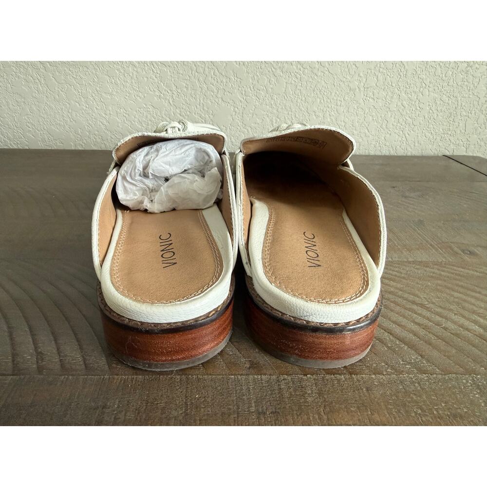 NEW Vionic Reagan Loafer Mule Slide Women's Shoes Sz 7.5 White Preppy Tassel - Picture 5 of 11